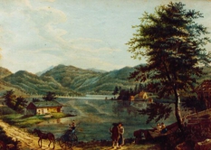 Walchensee m. Postillon u. Klösterl (Johann Christian Ziegler 1824)